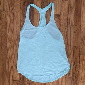 Light Blue Lululemon Tank Top with Ribbed Detail